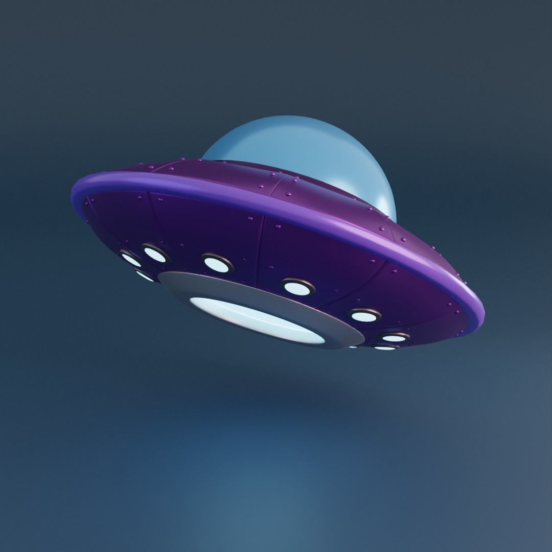 Cartoon UFO Low-poly 3D model_8