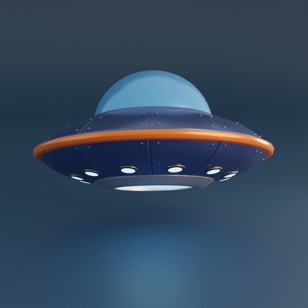Cartoon UFO Low-poly 3D model_6