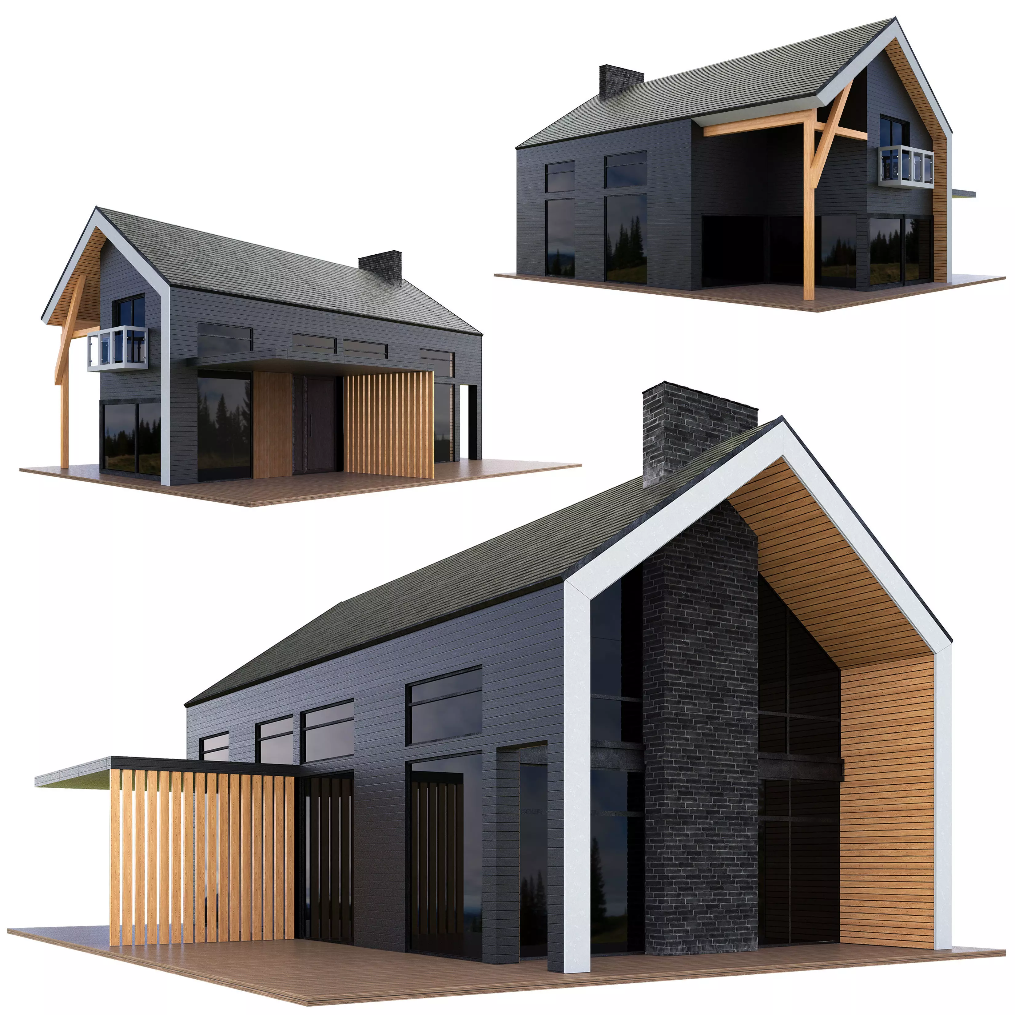 Barn house 2 Low-poly 3D model