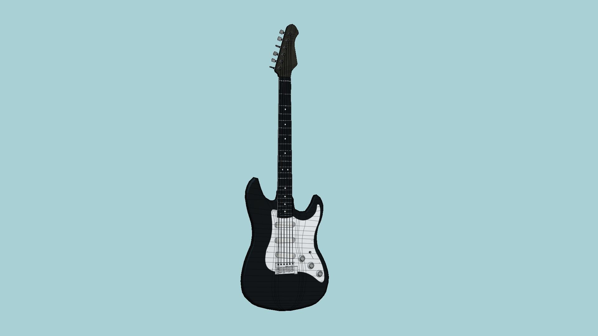 Electric Guitars 08 Colors - Music Instrument Design 3D Model Collection_49