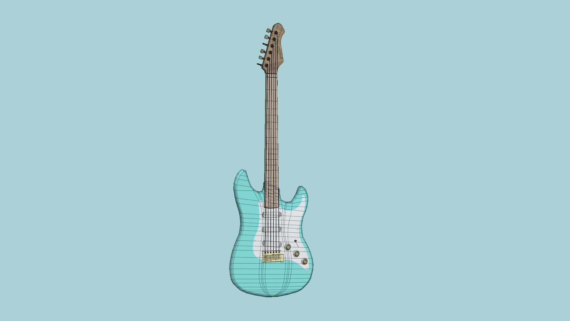 Electric Guitars 08 Colors - Music Instrument Design 3D Model Collection_51