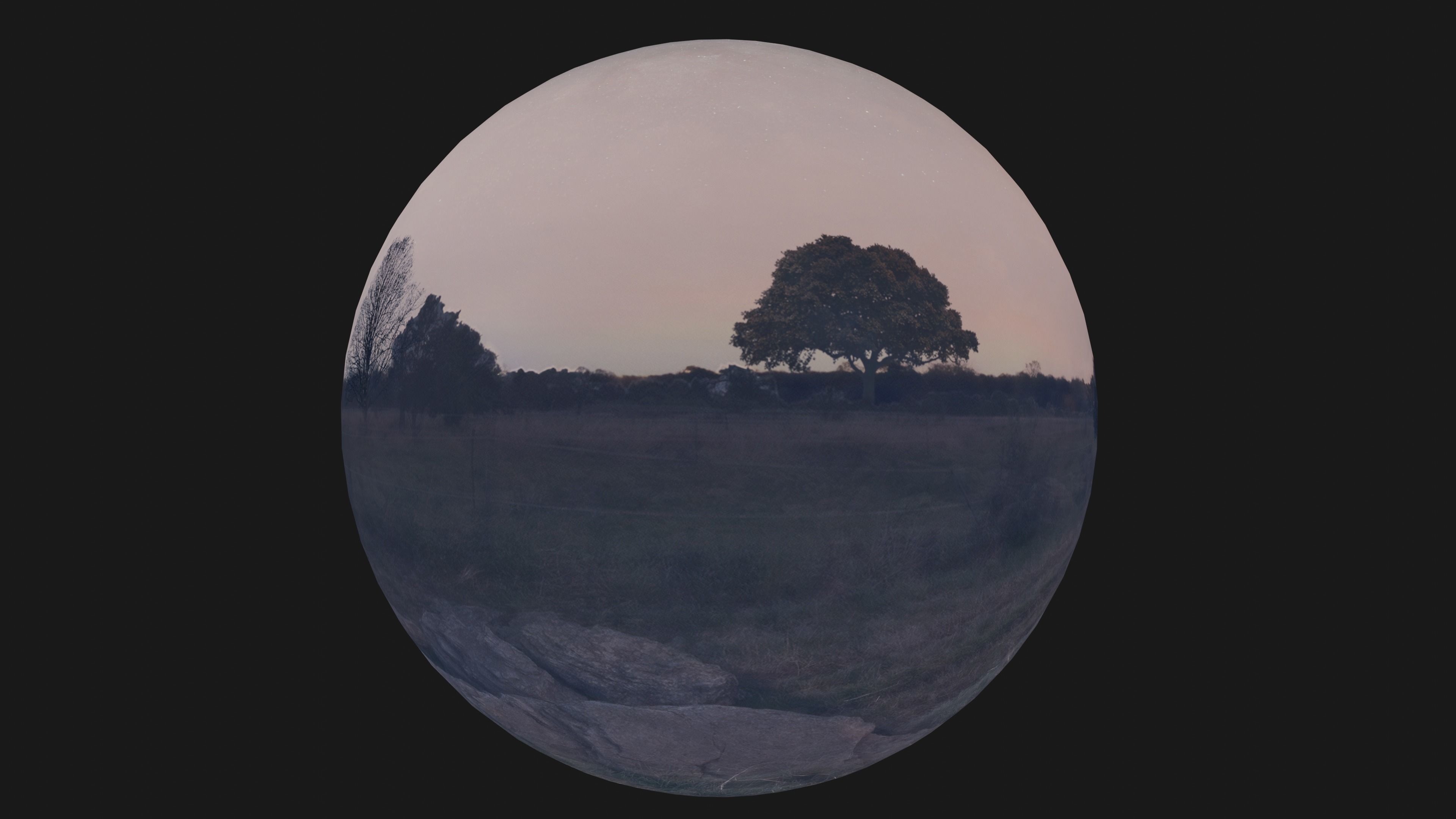 Space Land - HDRI Panoramic Sky - 360 landscape Low-poly 3D model_6