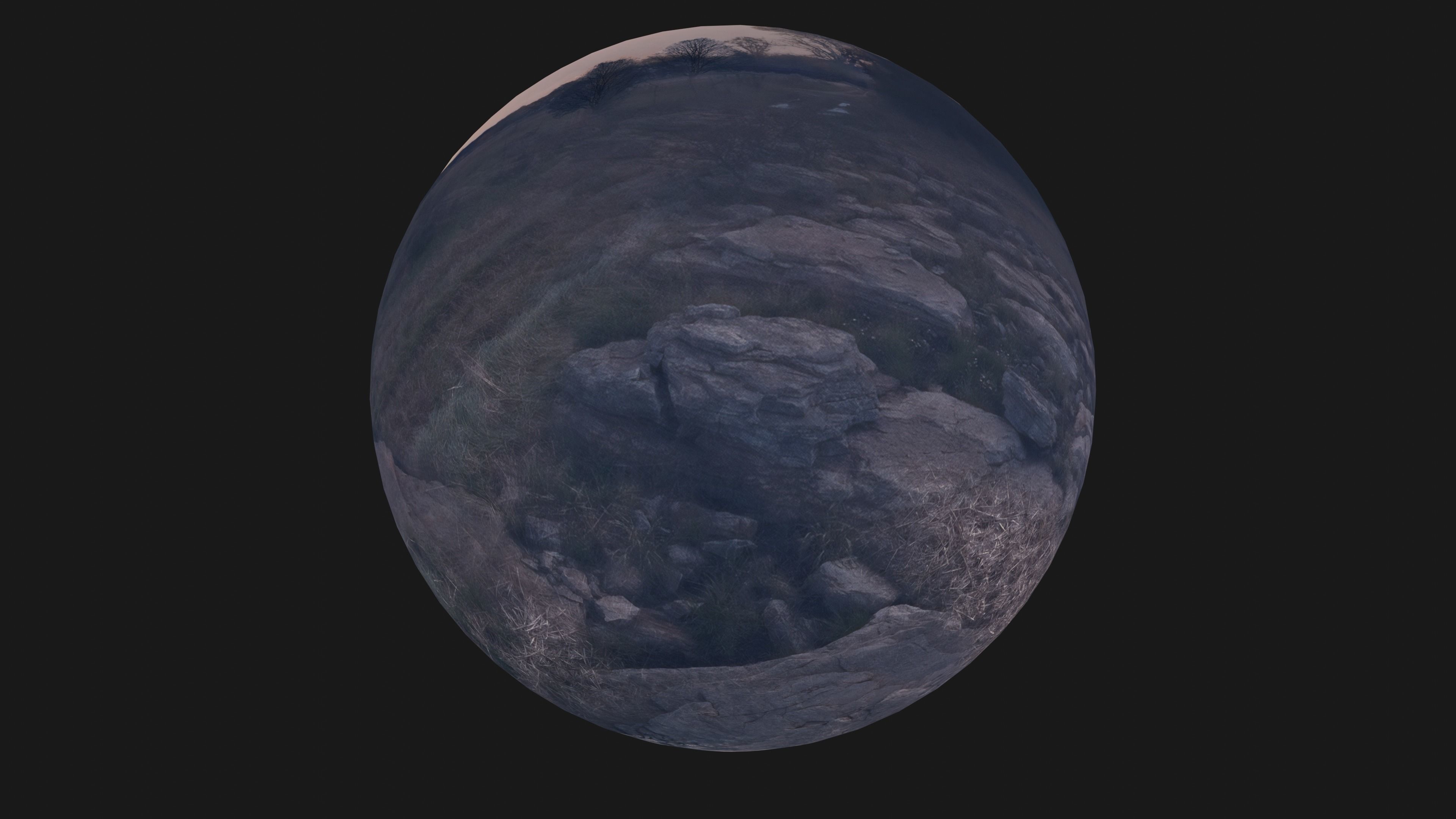 Space Land - HDRI Panoramic Sky - 360 landscape Low-poly 3D model_8