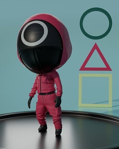 Fanart Squid Game Cartoon 3D model