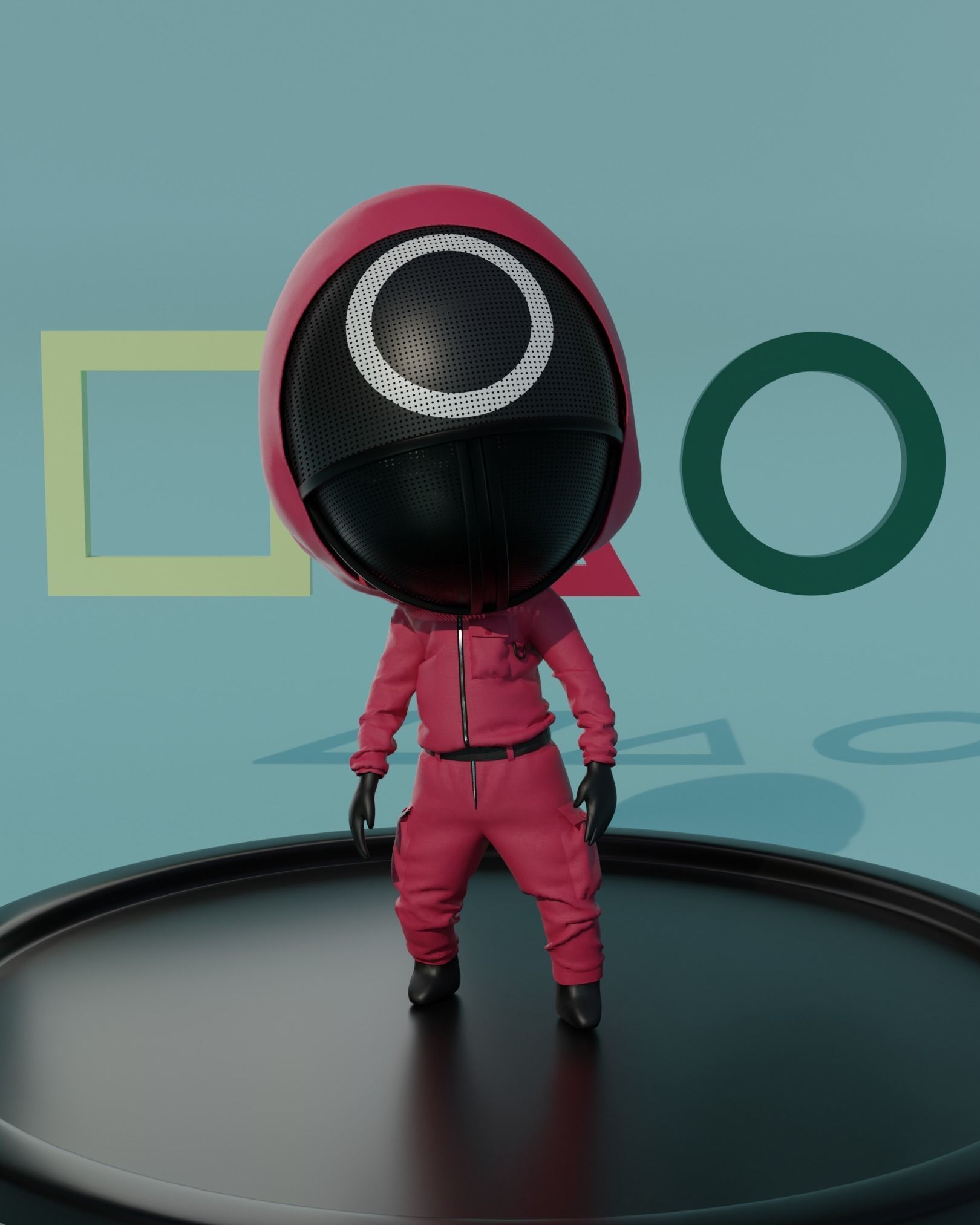 Fanart Squid Game Cartoon 3D model_1