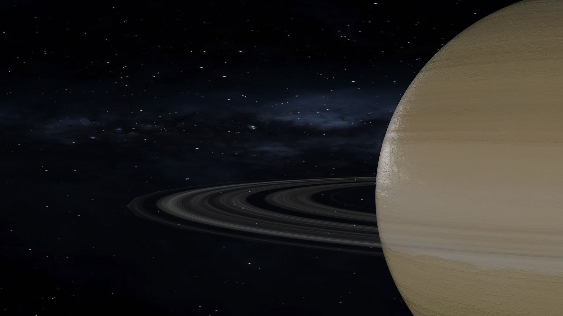 Animated saturn planet Low-poly 3D model_1