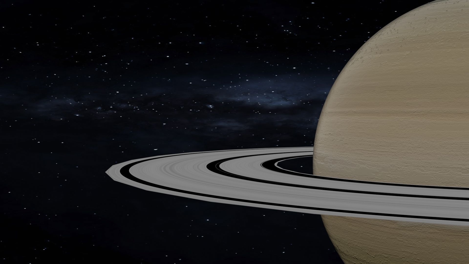 Animated saturn planet Low-poly 3D model_2
