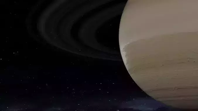 Animated saturn planet Low-poly 3D model