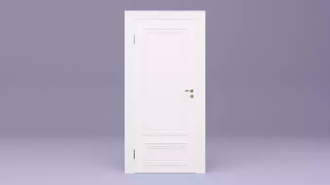 White Bathroom Door with Brass Details