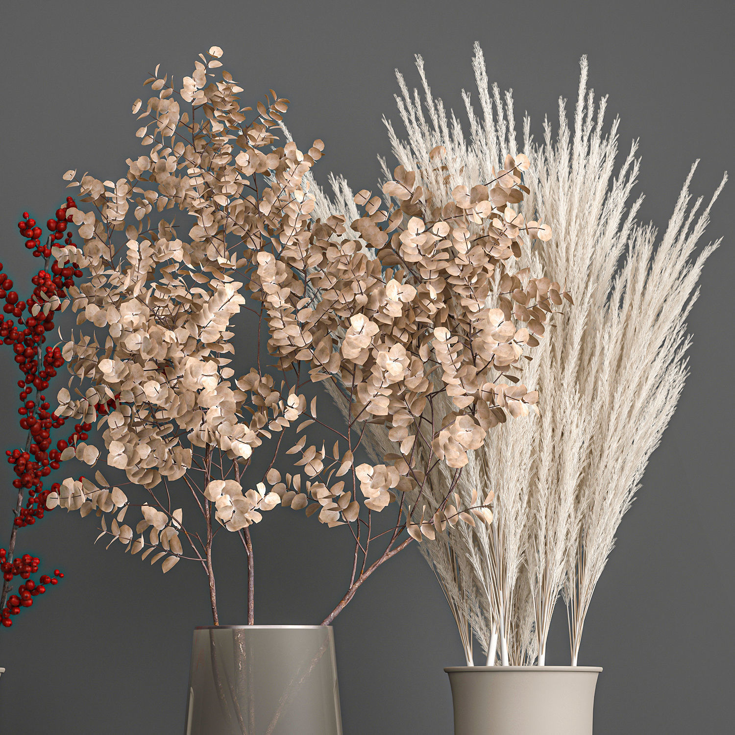 Decorative Bouquet of dried flowers 202 3D model_3