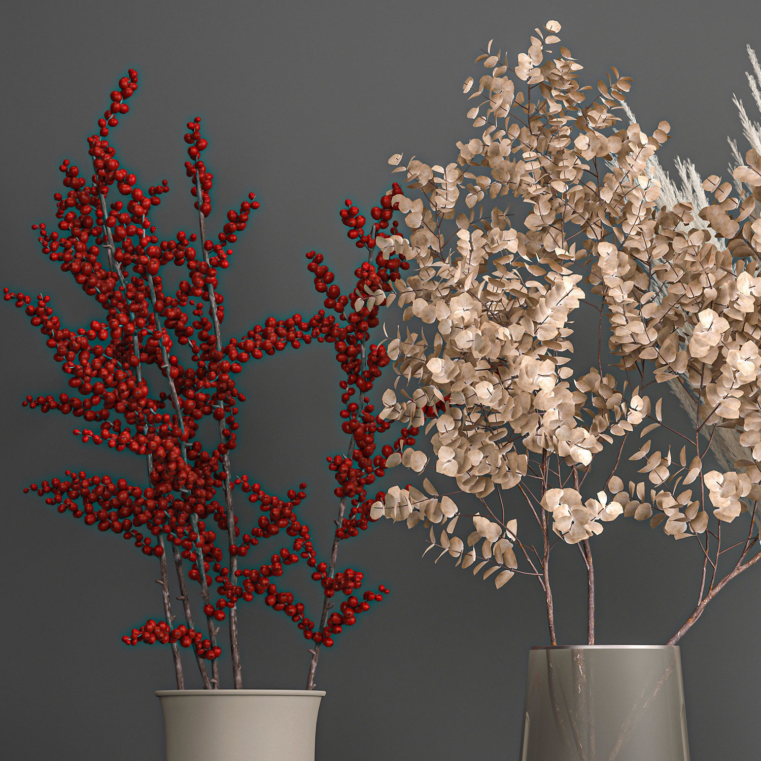 Decorative Bouquet of dried flowers 202 3D model_2