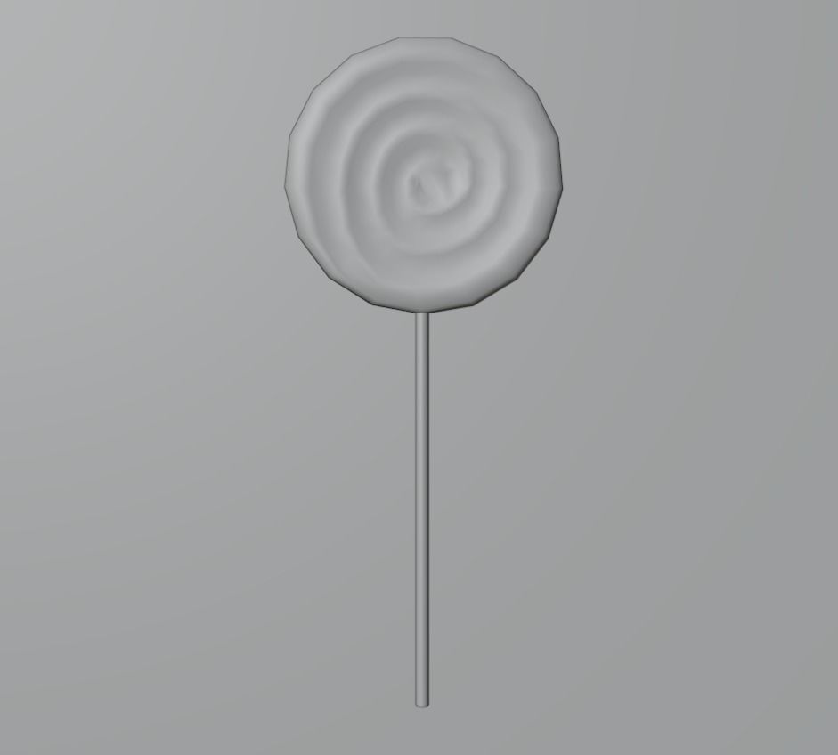 Lollipop on stick Low-poly 3D model_1
