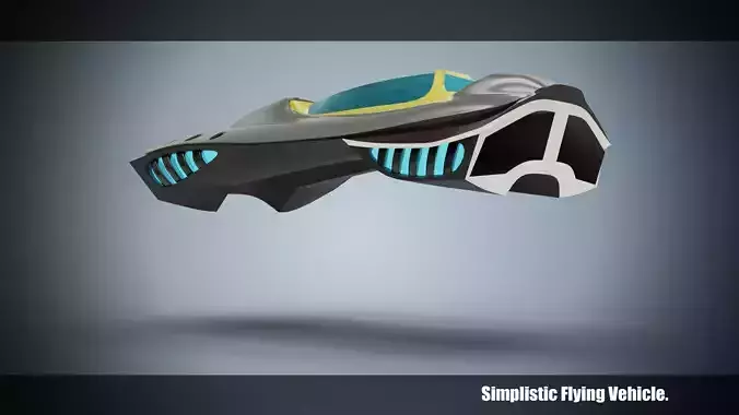 Simplistic Flying Vehicle 14 Low-poly 3D model
