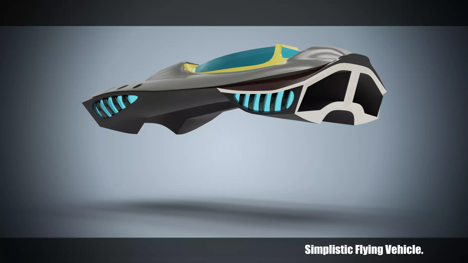Simplistic Flying Vehicle 14 Low-poly 3D model