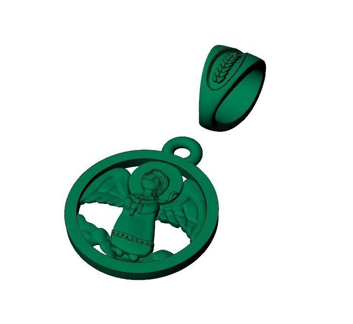 Pendant Christmas Angel 3D print model_6