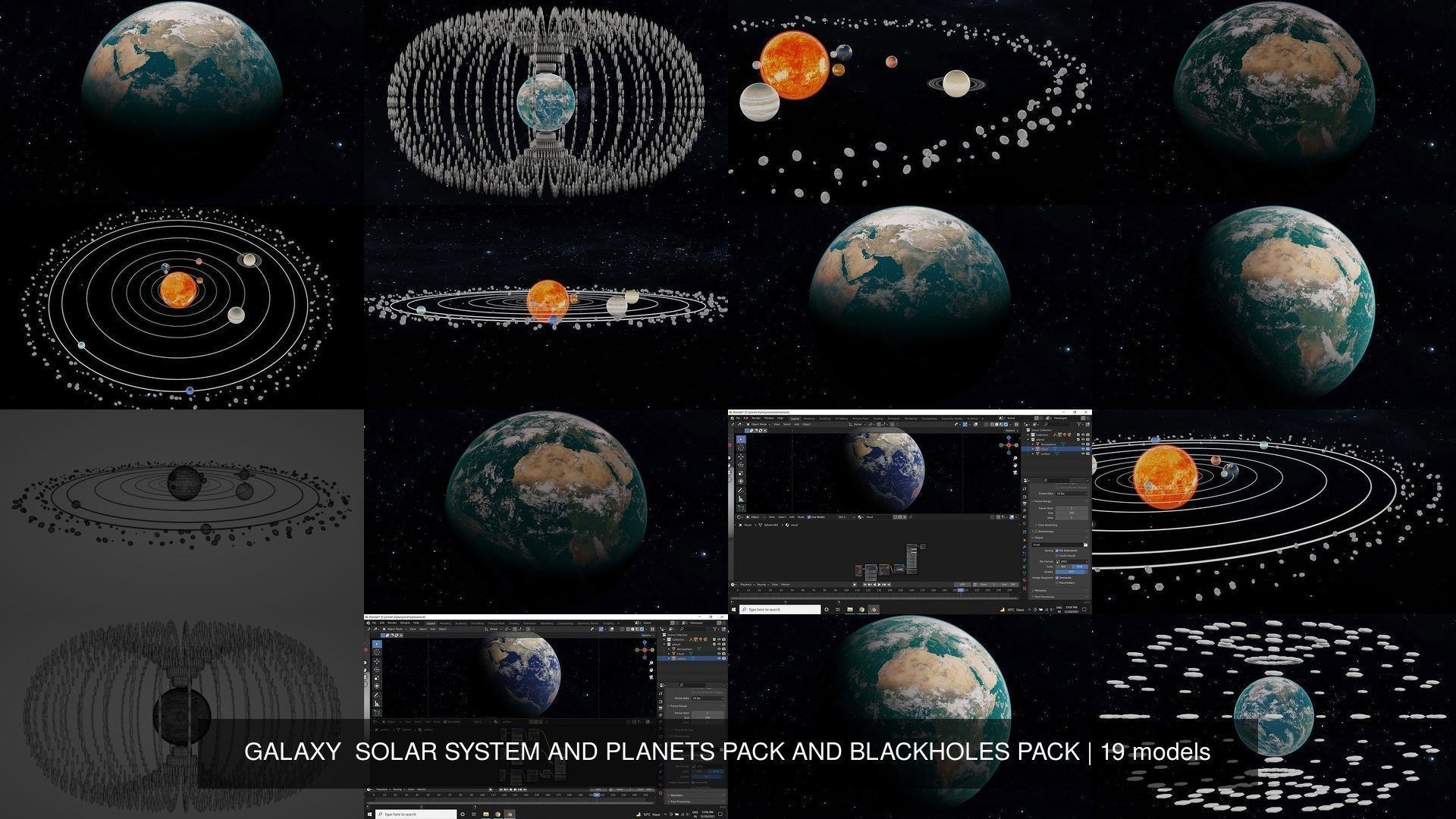 GALAXY  SOLAR SYSTEM AND PLANETS PACK AND BLACKHOLES PACK 3D Model Collection_32