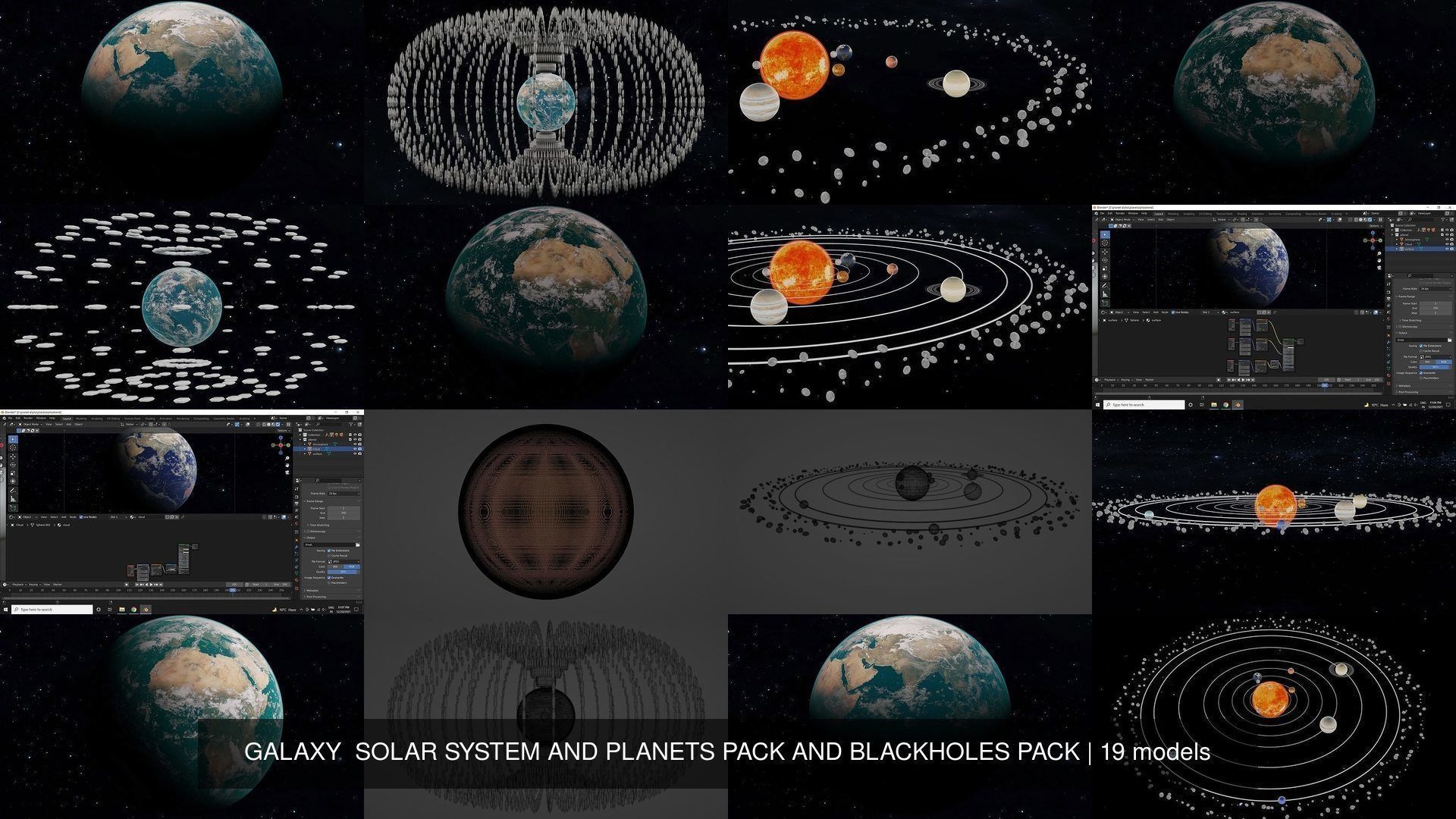 GALAXY  SOLAR SYSTEM AND PLANETS PACK AND BLACKHOLES PACK 3D Model Collection_26