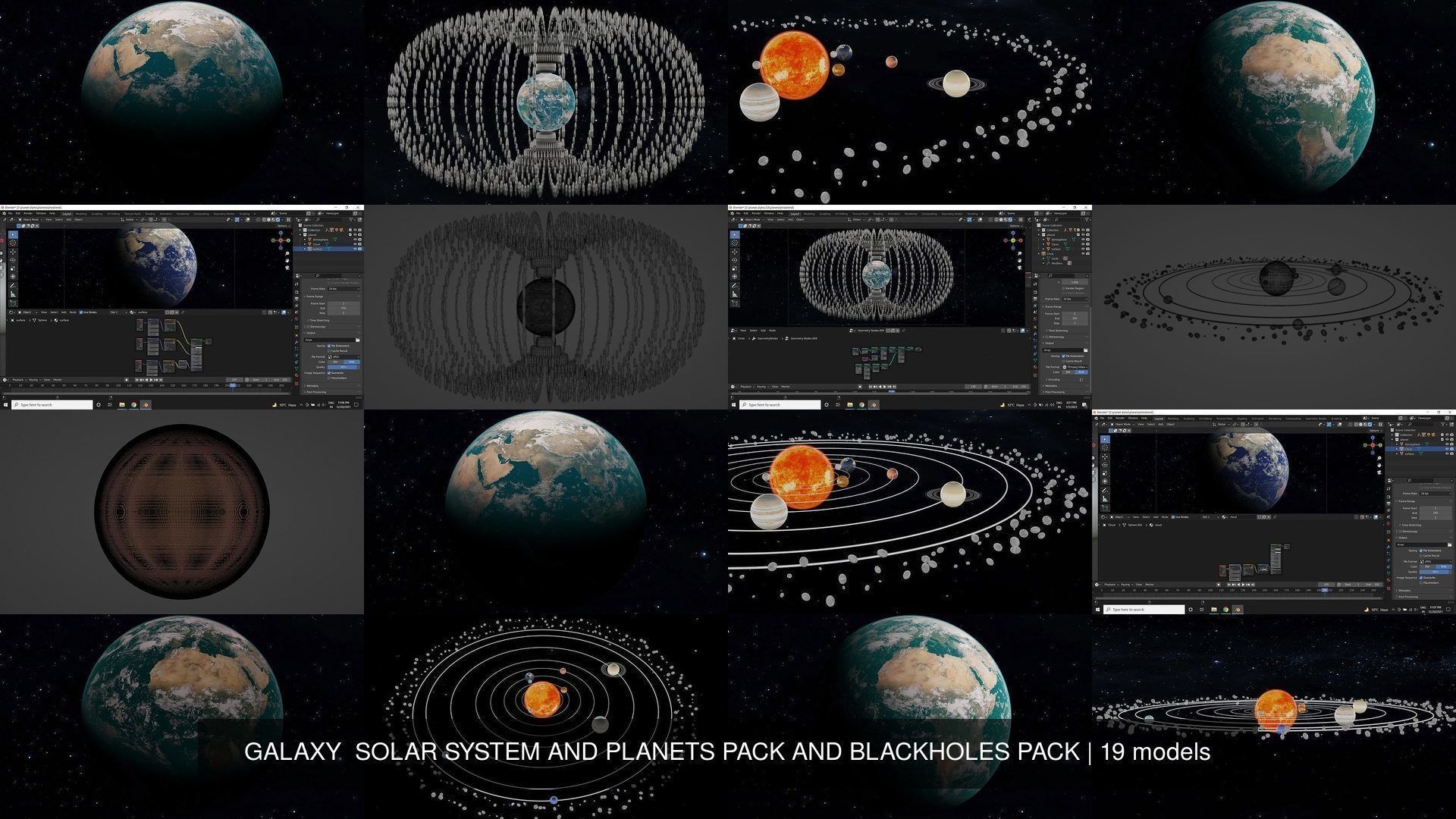 GALAXY  SOLAR SYSTEM AND PLANETS PACK AND BLACKHOLES PACK 3D Model Collection_30