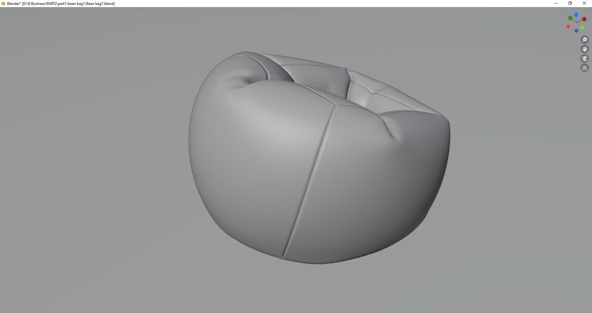 Beanbag bean bag chair 3D model_12