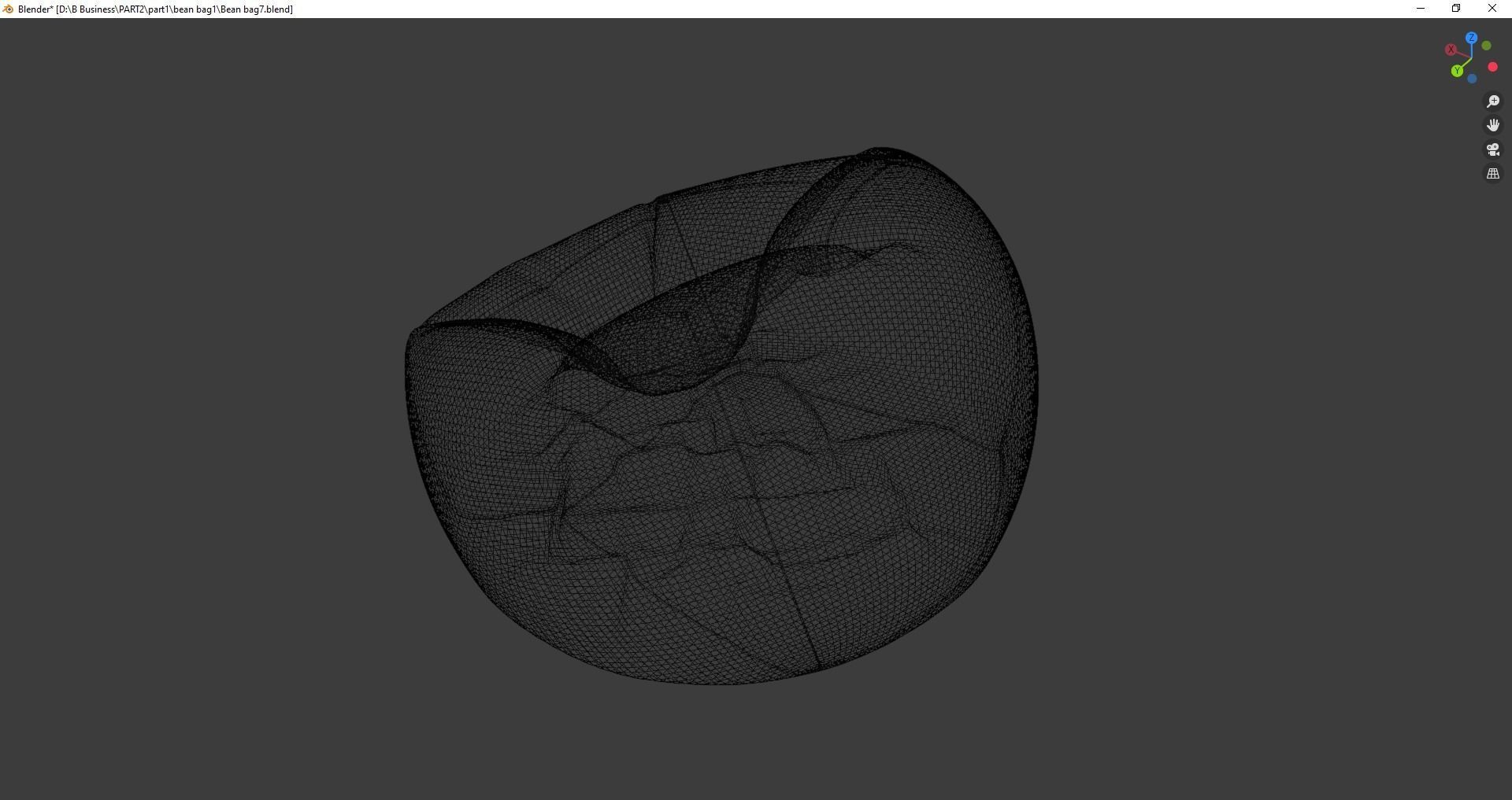 Beanbag bean bag chair 3D model_16