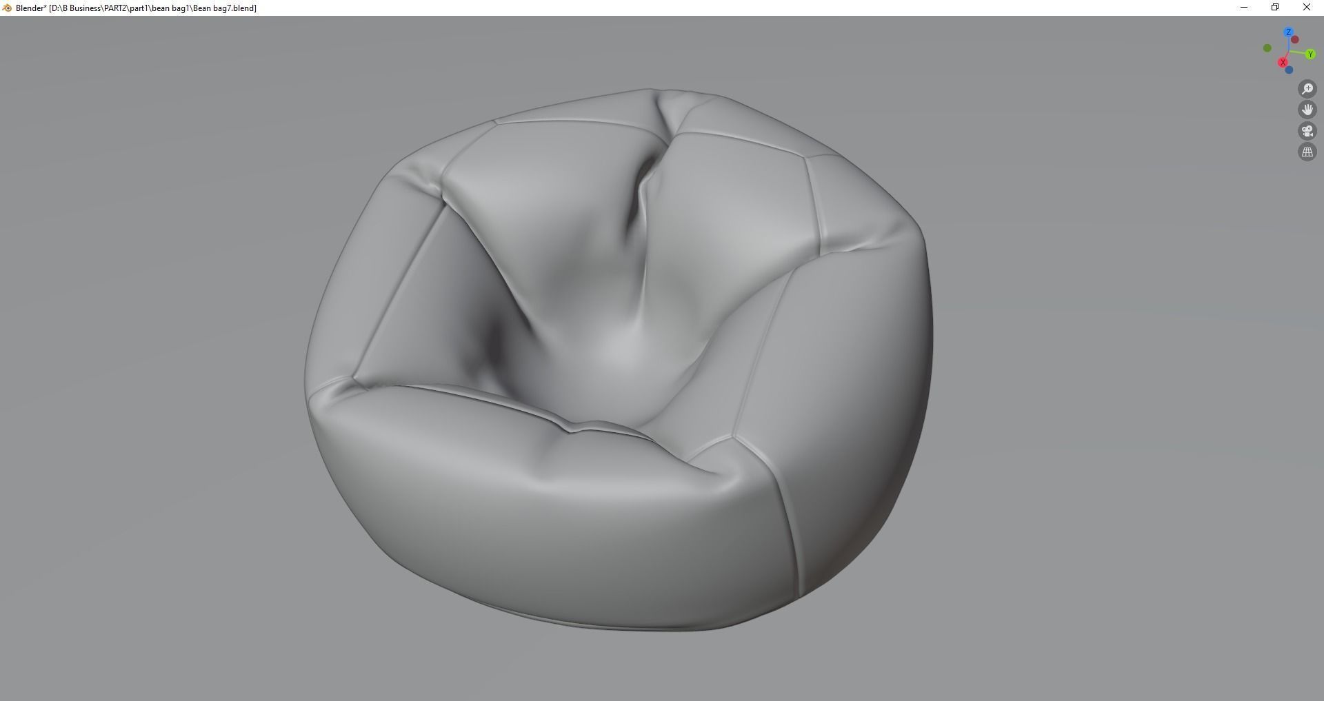 Beanbag bean bag chair 3D model_10