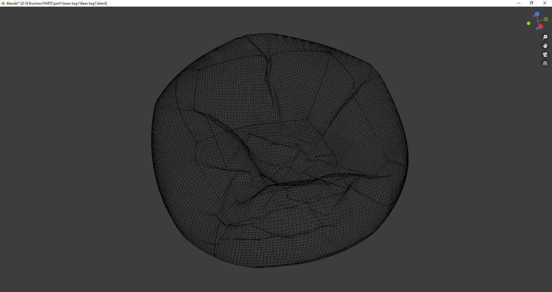 Beanbag bean bag chair 3D model_15