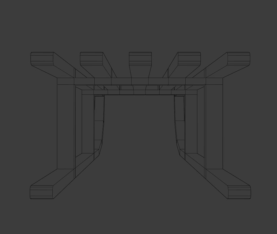 Sledge wooden sled Low-poly 3D model_10