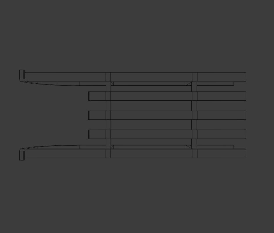 Sledge wooden sled Low-poly 3D model_8