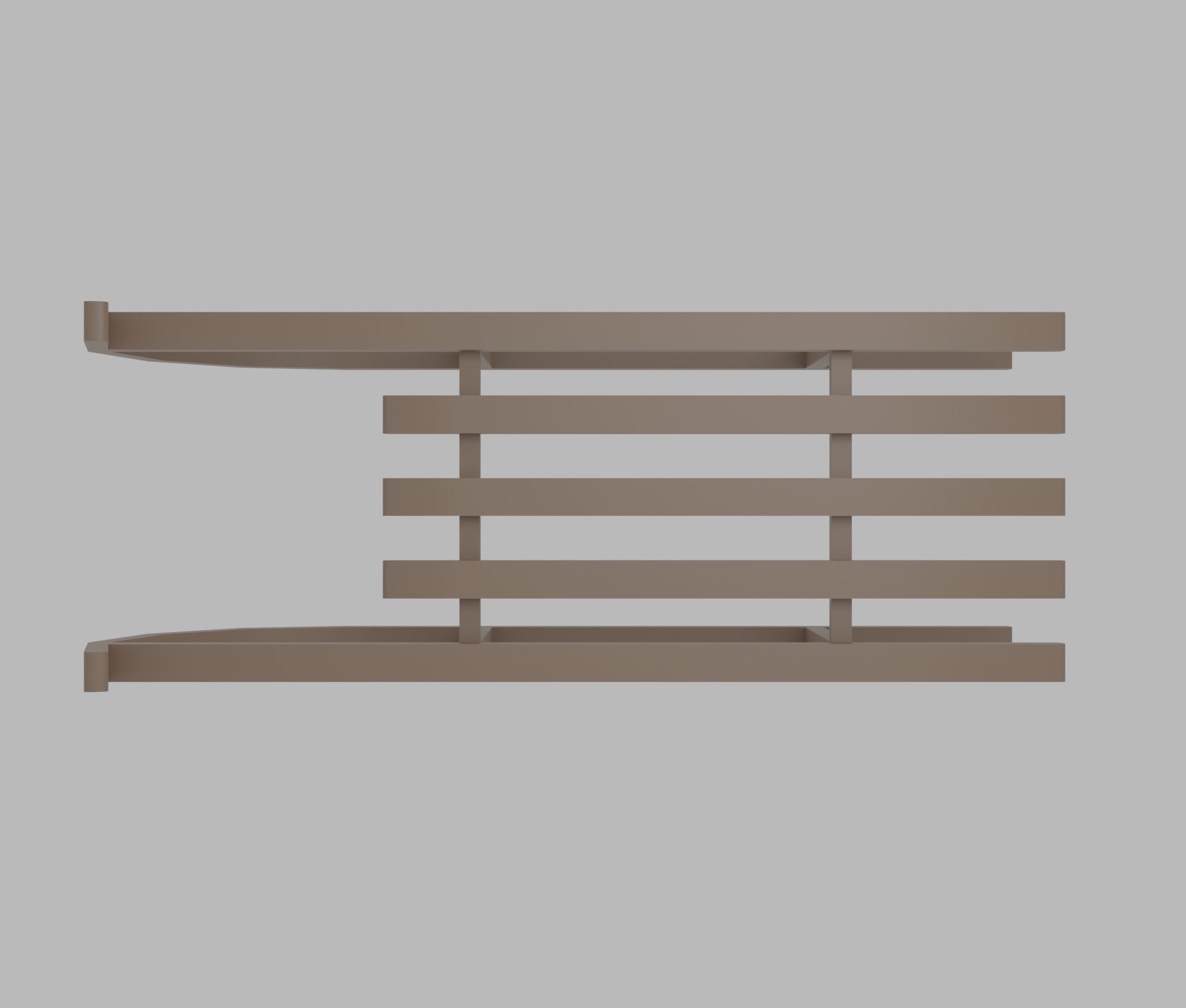 Sledge wooden sled Low-poly 3D model_7