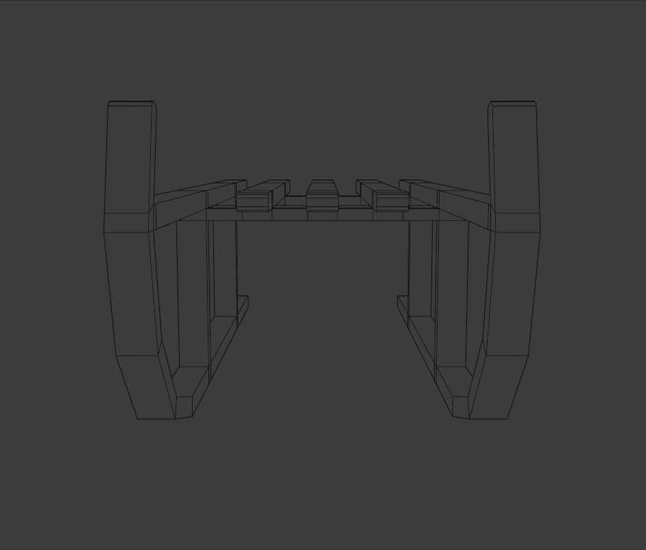 Sledge wooden sled Low-poly 3D model_6