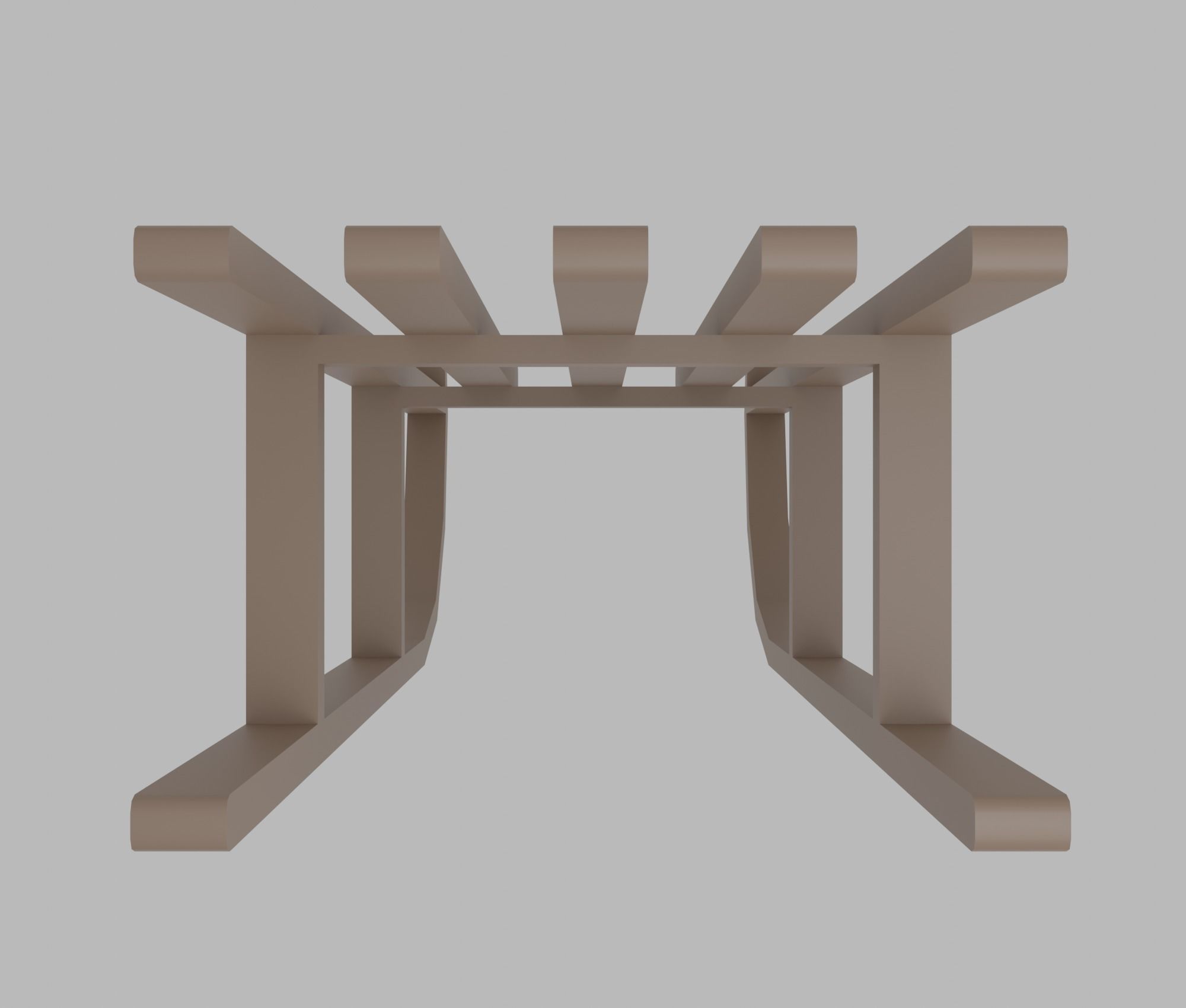 Sledge wooden sled Low-poly 3D model_9