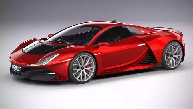 Generic Supercar v1 2020 LowPoly 3D model