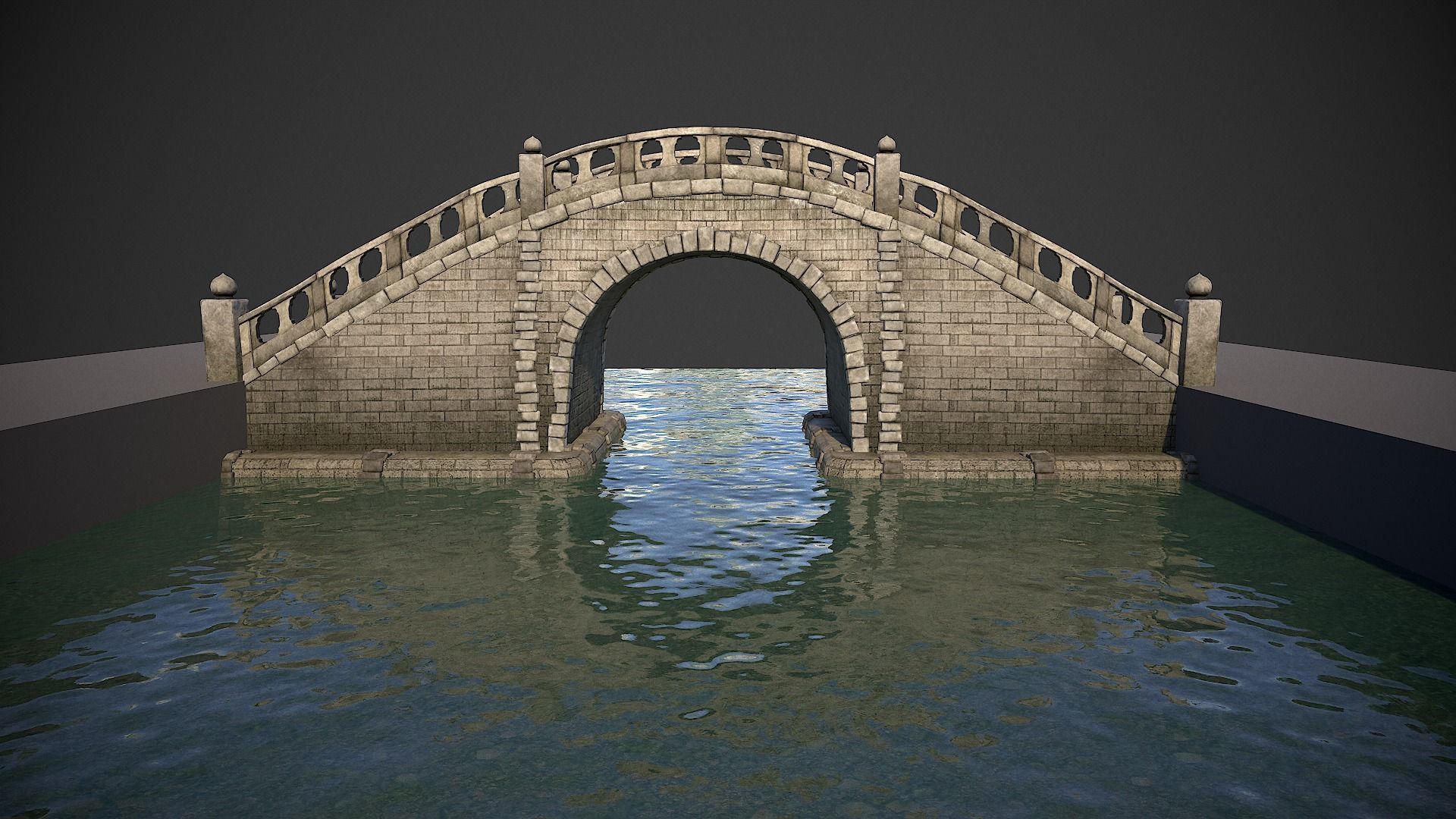 Japanese Medieval Bridge Low-poly 3D model_4