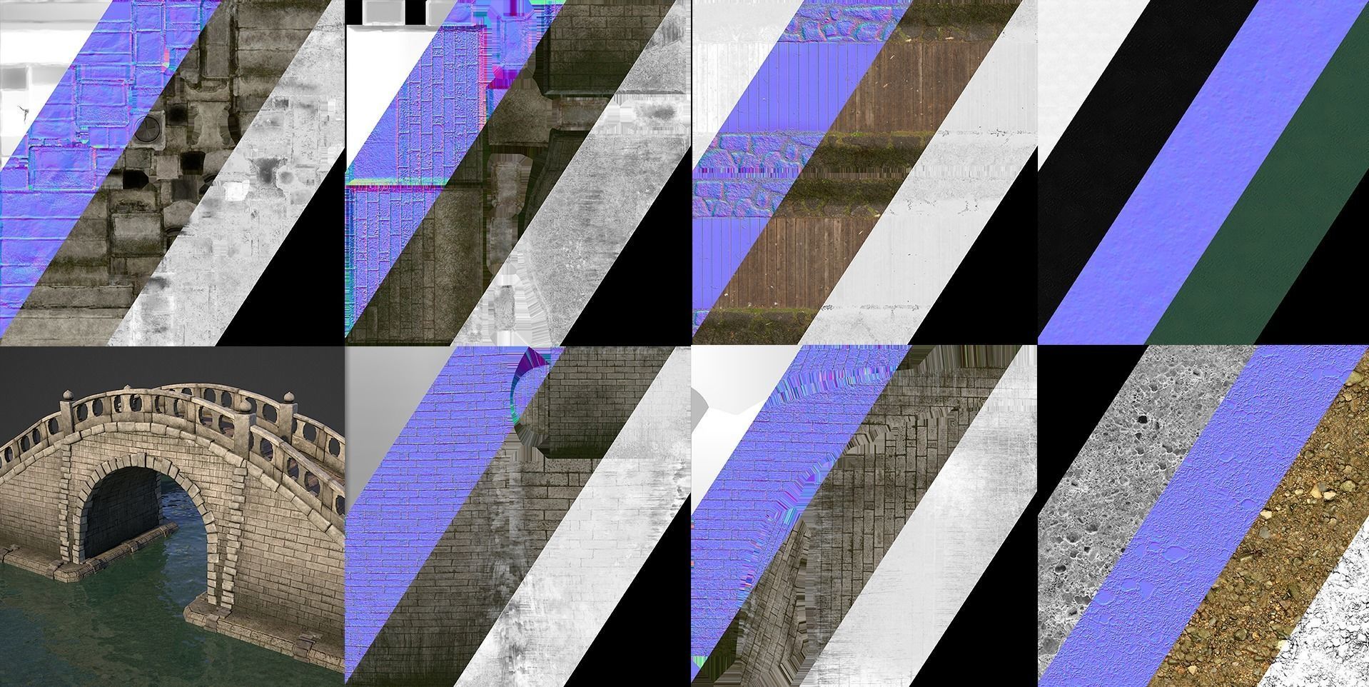 Japanese Medieval Bridge Low-poly 3D model_20