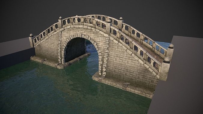 Japanese Medieval Bridge Low-poly 3D model