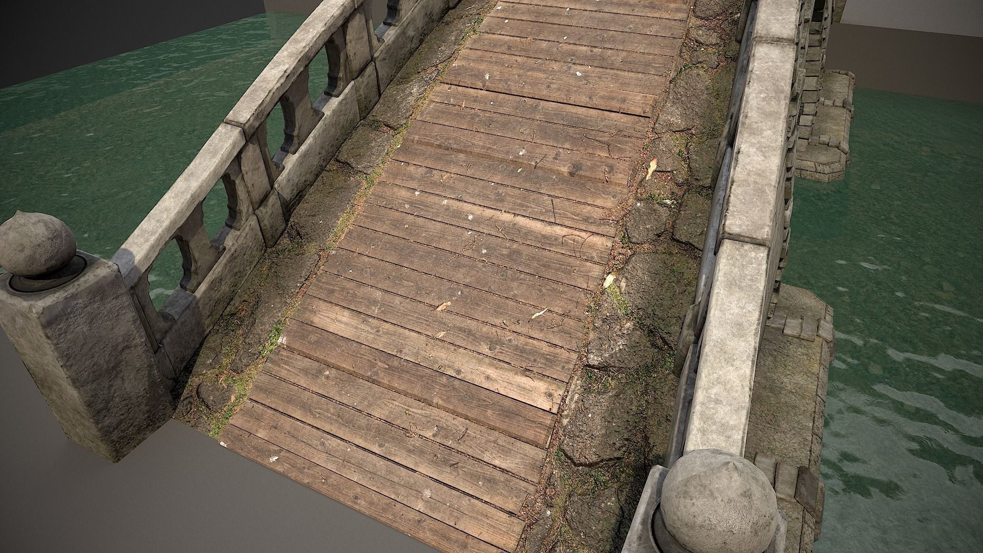 Japanese Medieval Bridge Low-poly 3D model_9