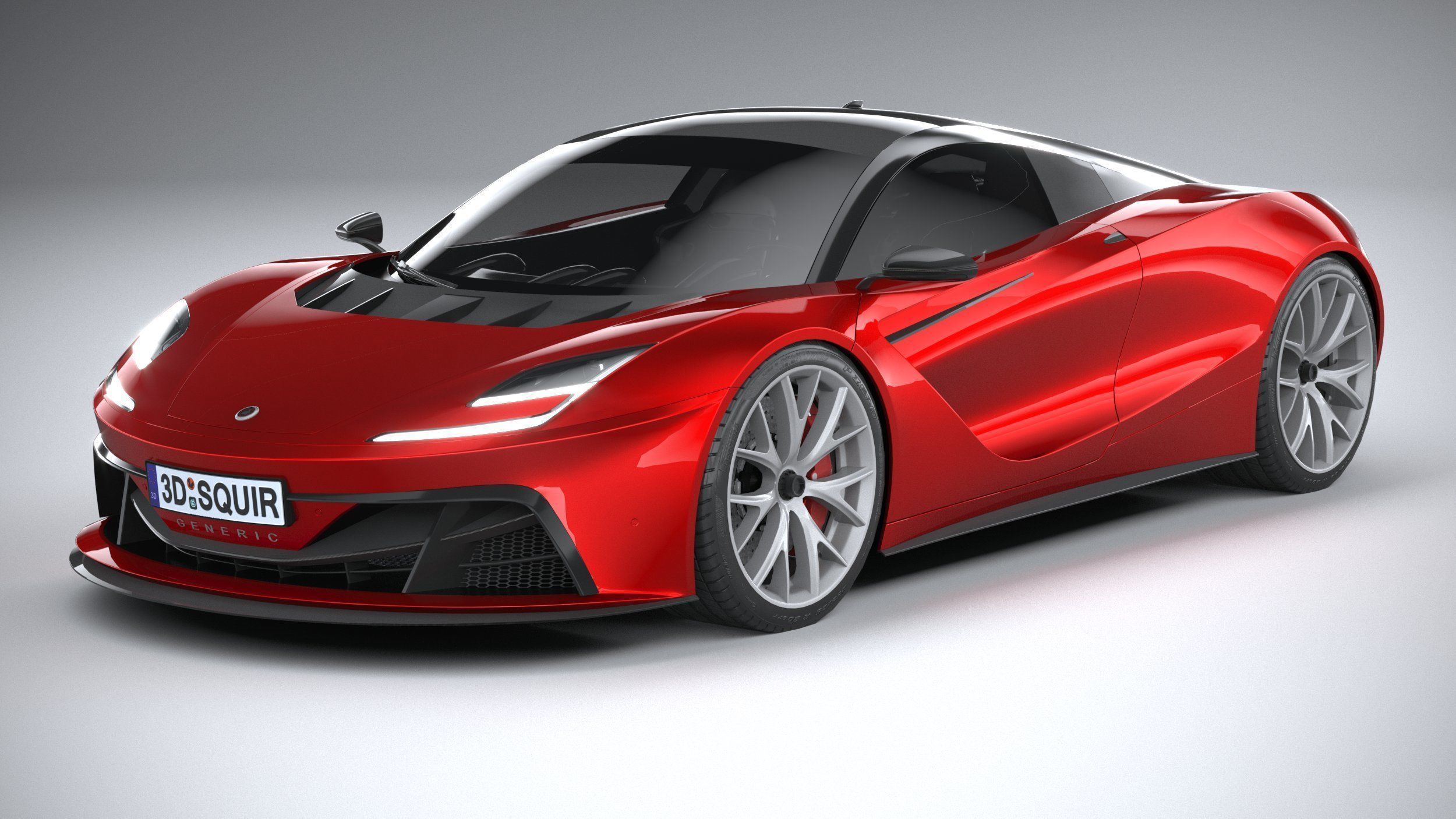 Generic Supercar v2 2020 LowPoly 3D model_1