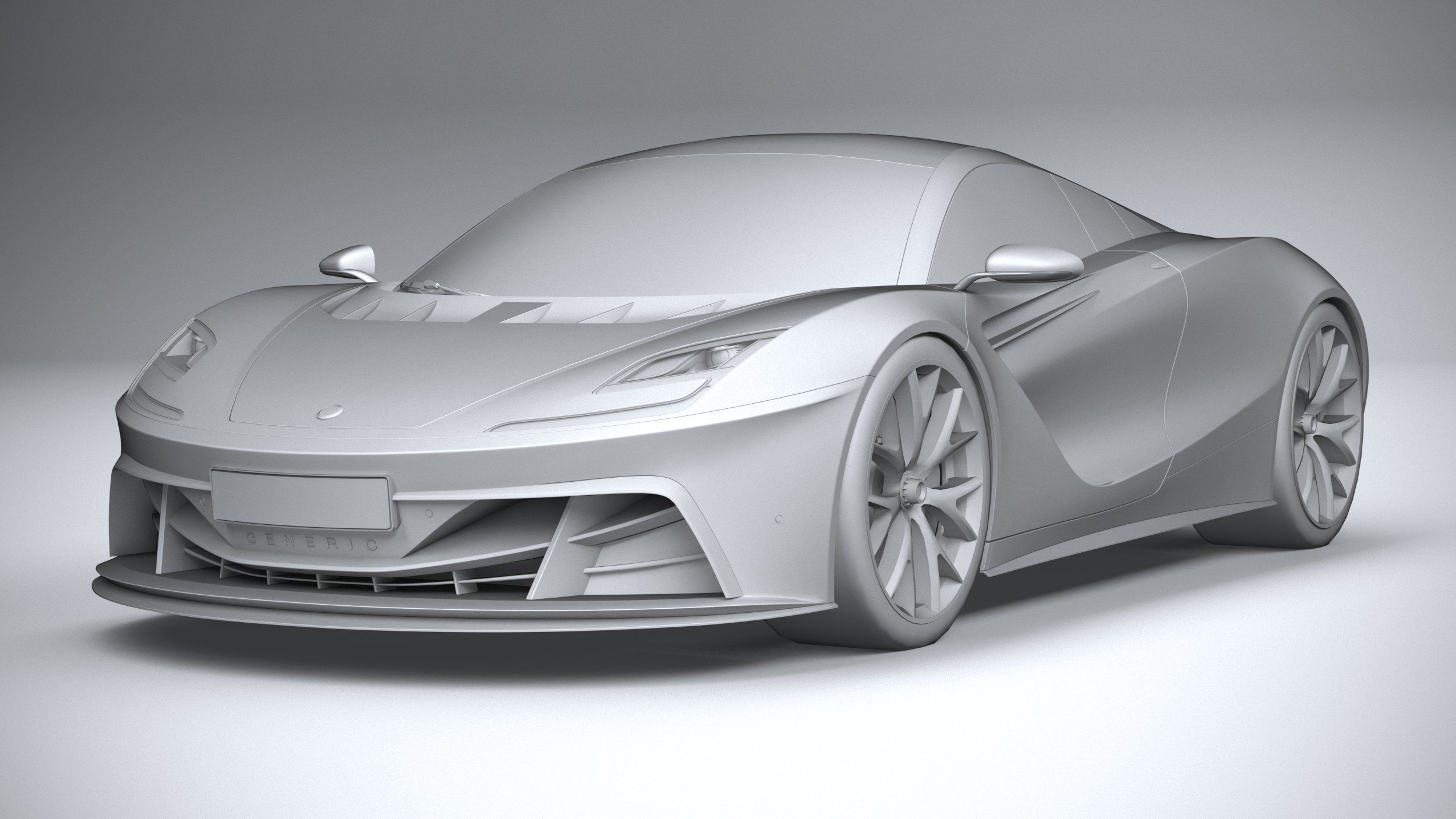 Generic Supercar v2 2020 LowPoly 3D model_20
