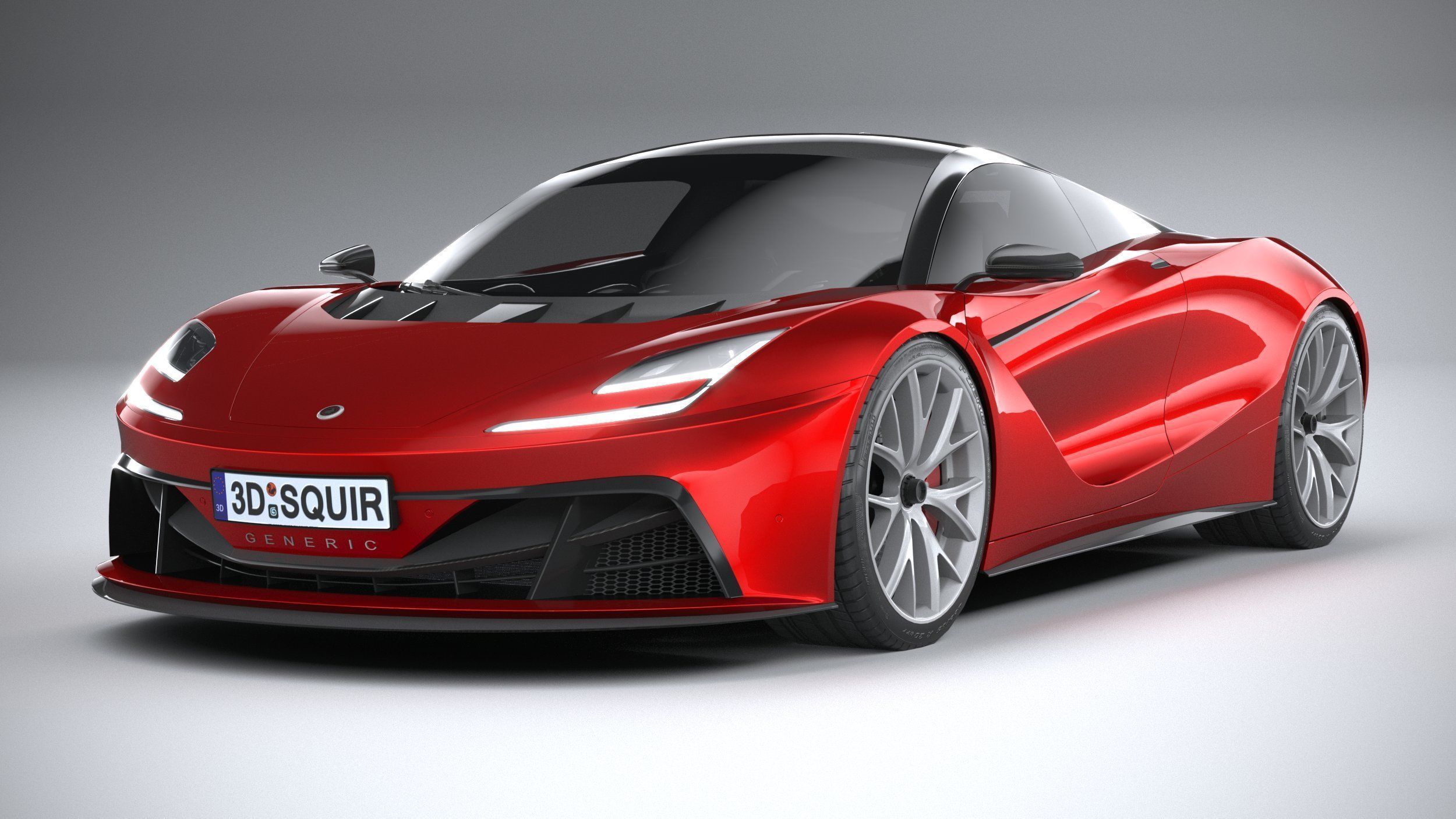 Generic Supercar v2 2020 LowPoly 3D model_2