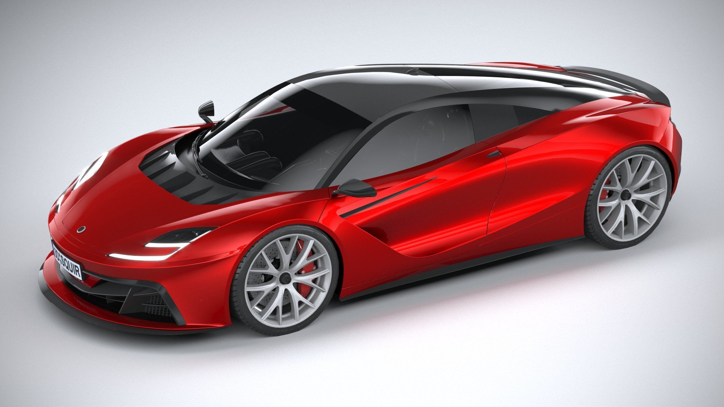 Generic Supercar v2 2020 LowPoly 3D model_7