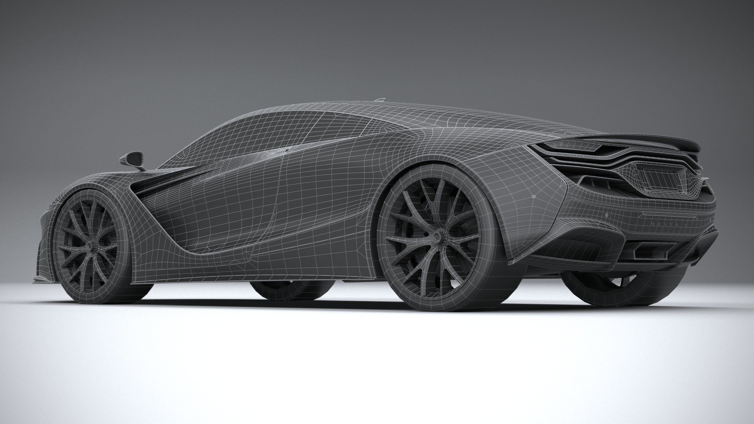 Generic Supercar v2 2020 LowPoly 3D model_28