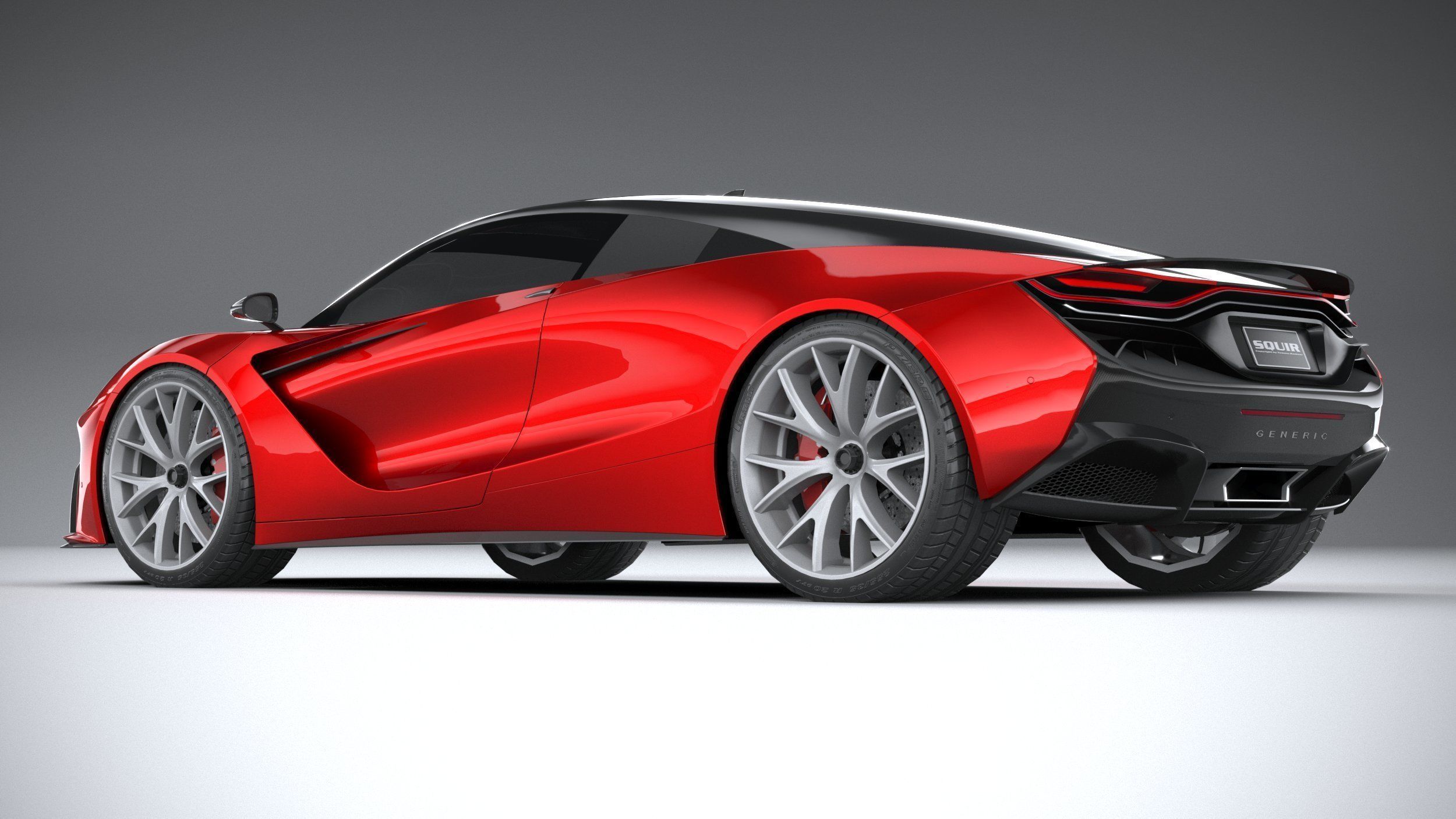 Generic Supercar v2 2020 LowPoly 3D model_5