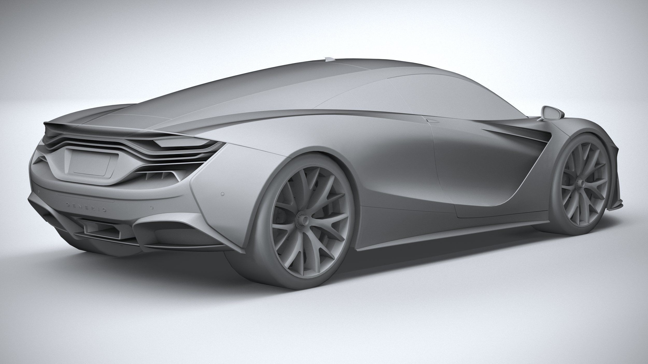 Generic Supercar v2 2020 LowPoly 3D model_25