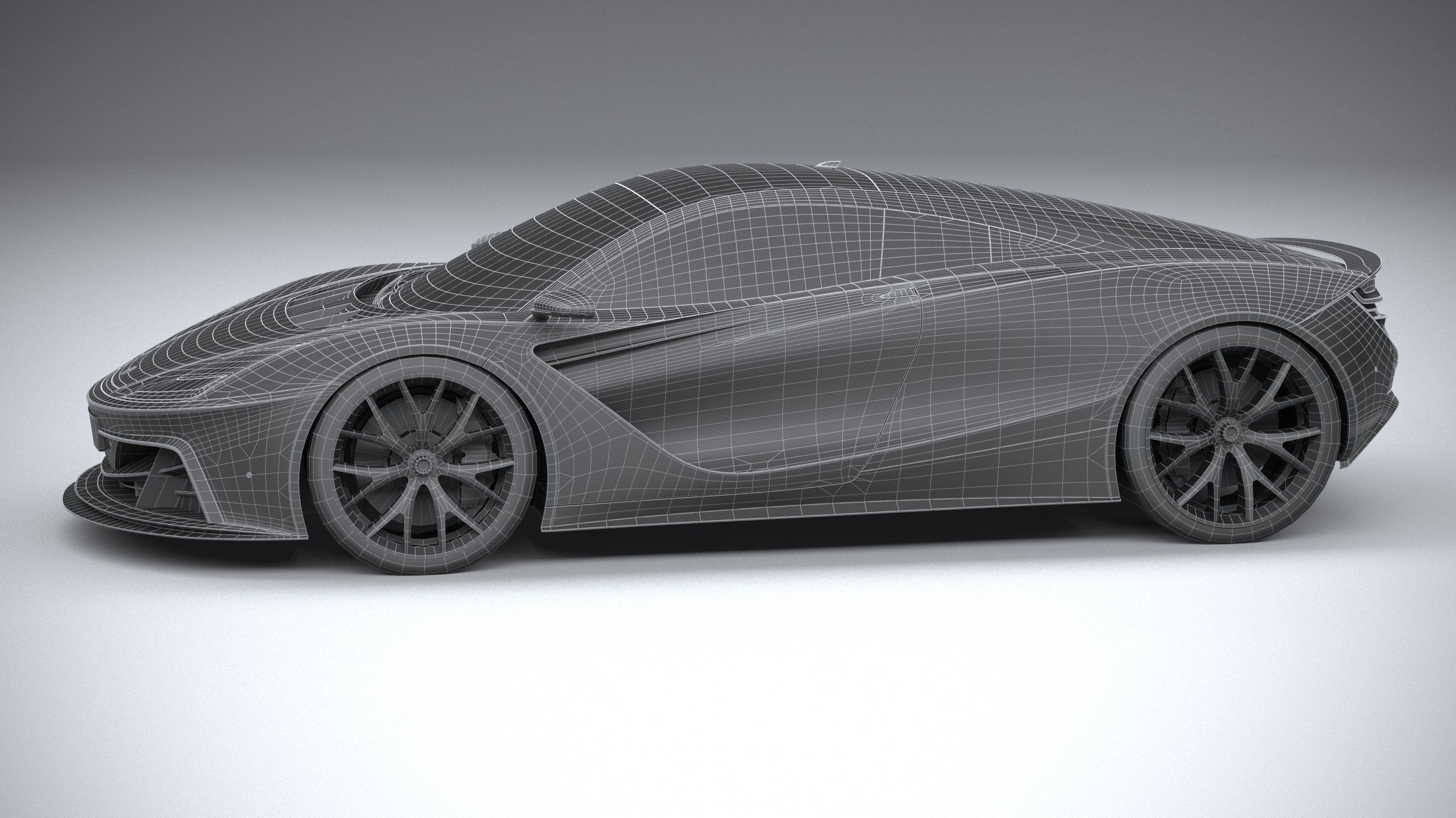 Generic Supercar v2 2020 LowPoly 3D model_29