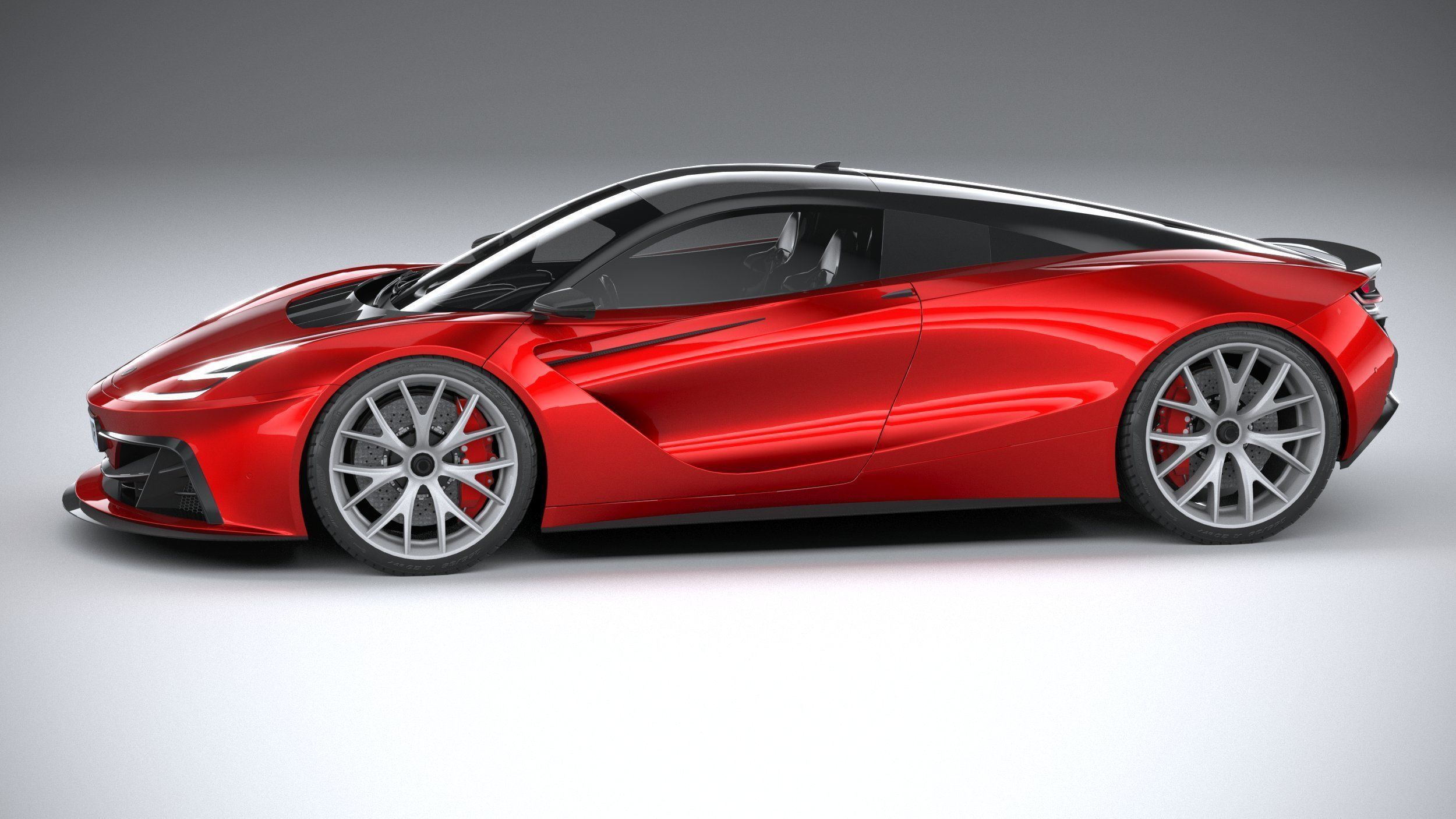 Generic Supercar v2 2020 LowPoly 3D model_8