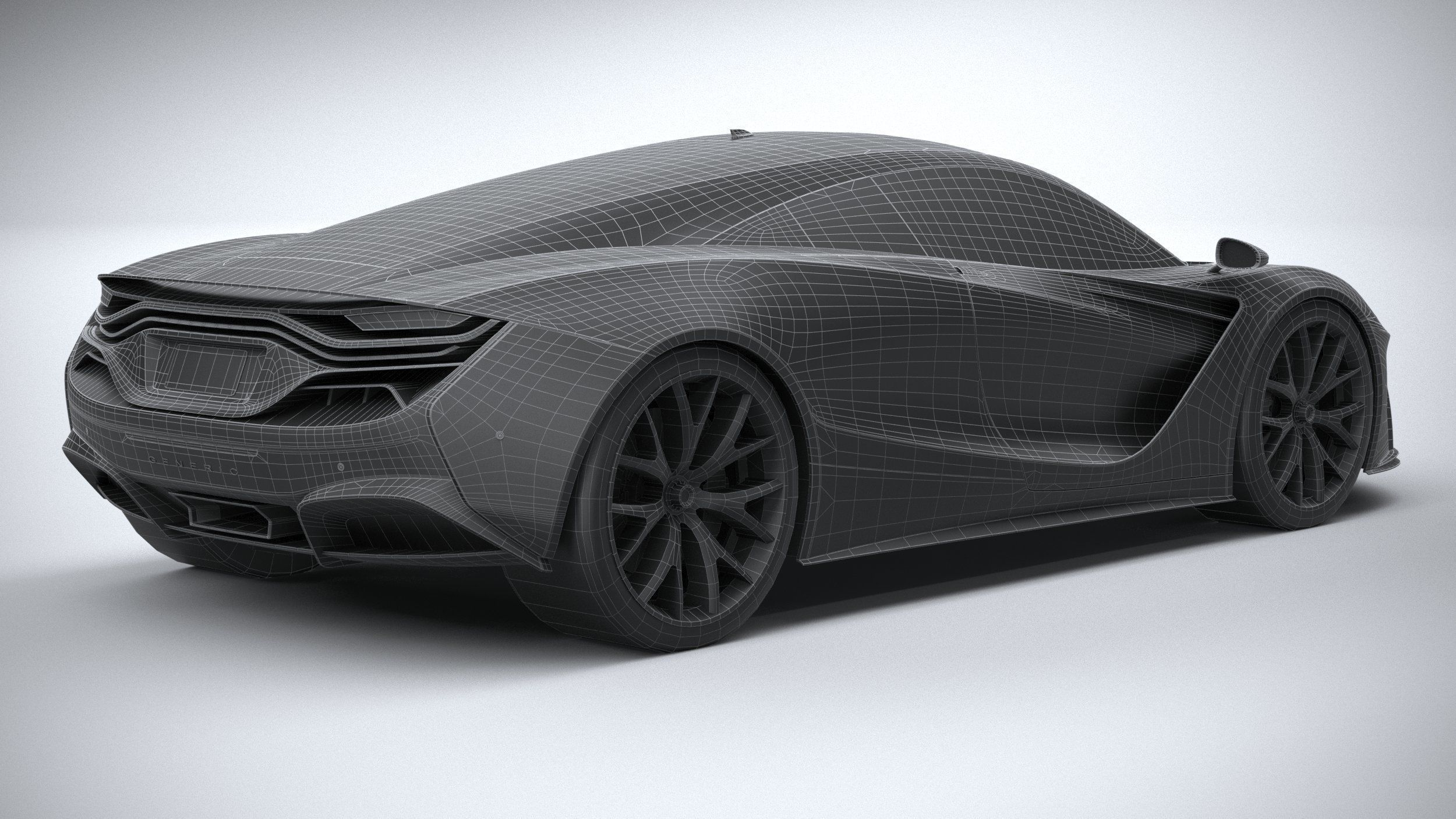 Generic Supercar v2 2020 LowPoly 3D model_32