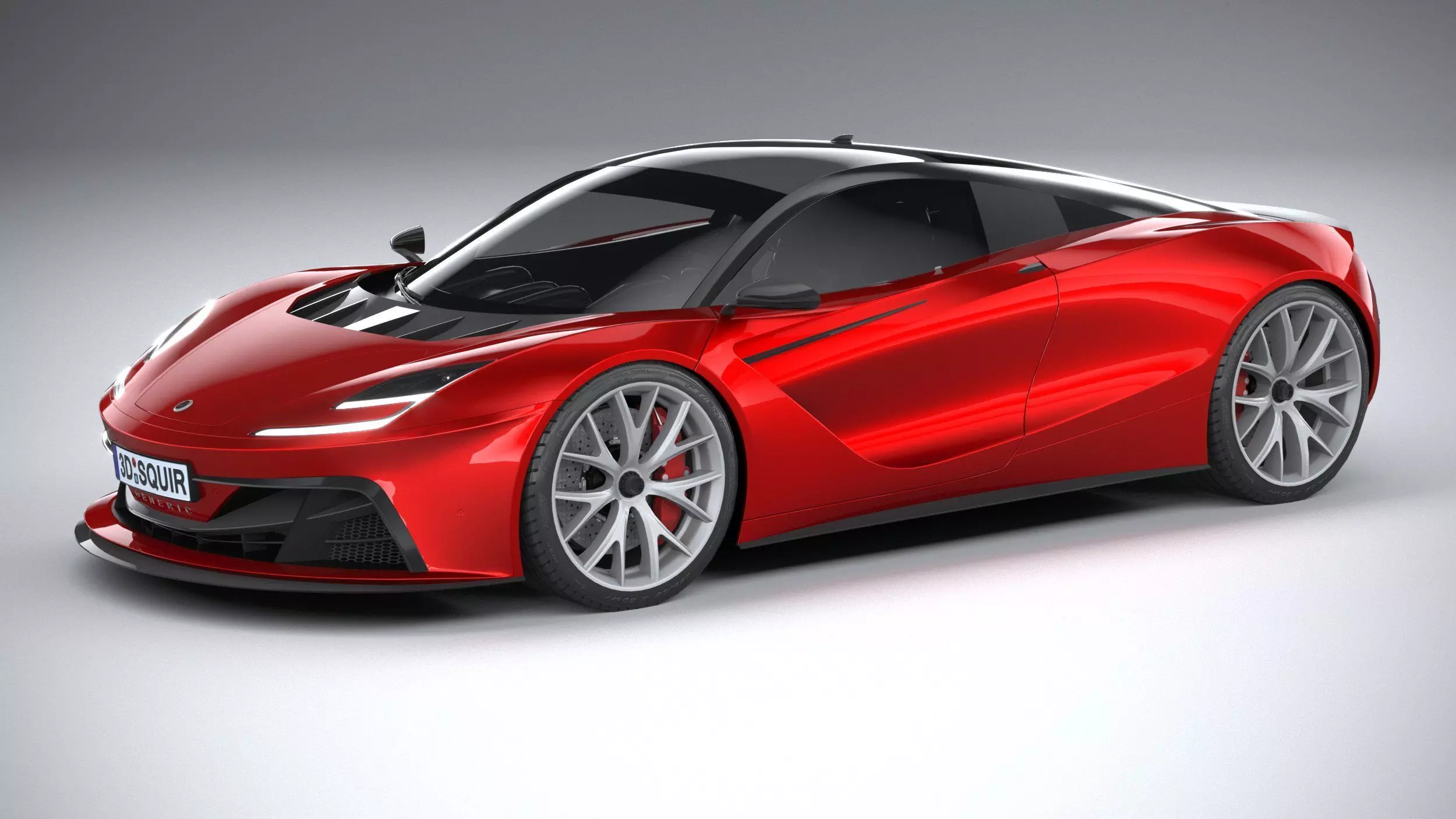 Generic Supercar v2 2020 LowPoly 3D model_0