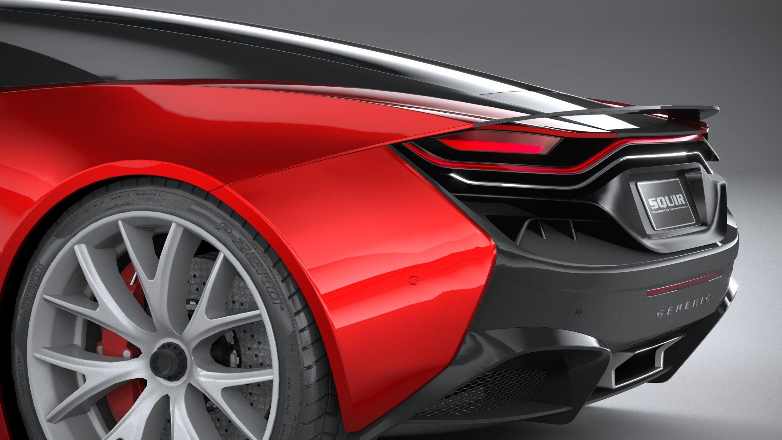 Generic Supercar v2 2020 LowPoly 3D model_6