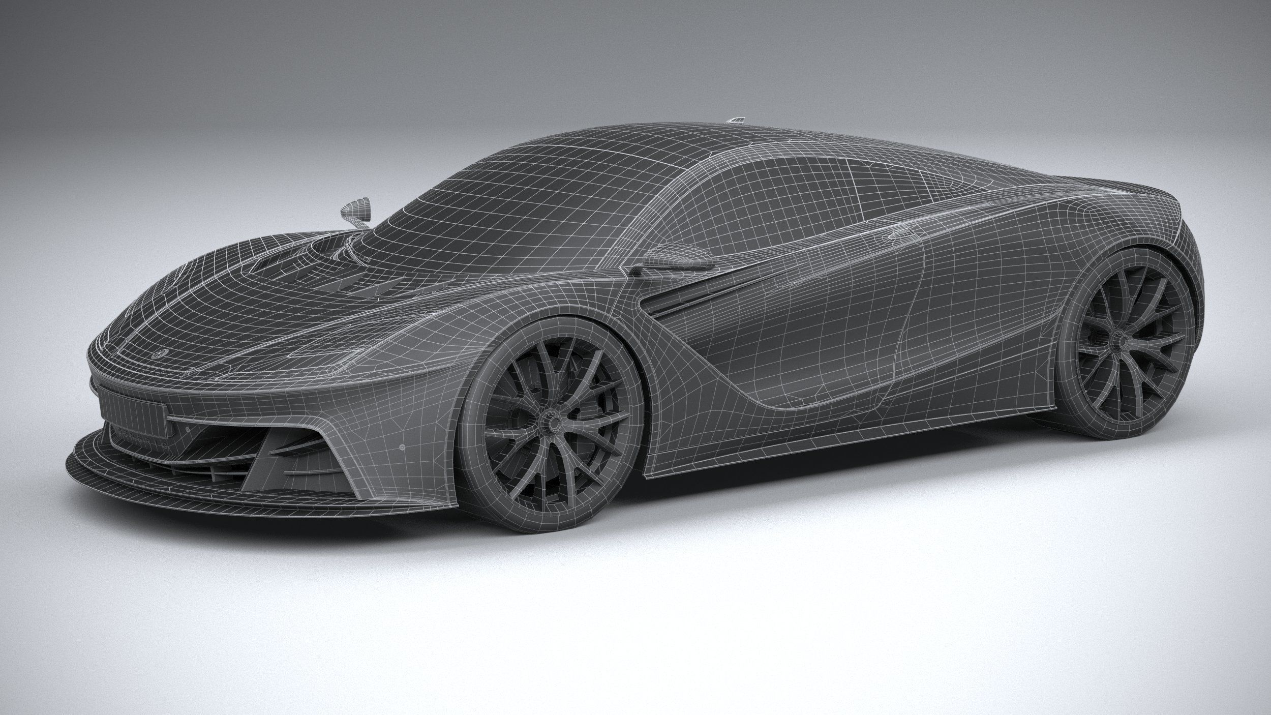 Generic Supercar v2 2020 LowPoly 3D model_26