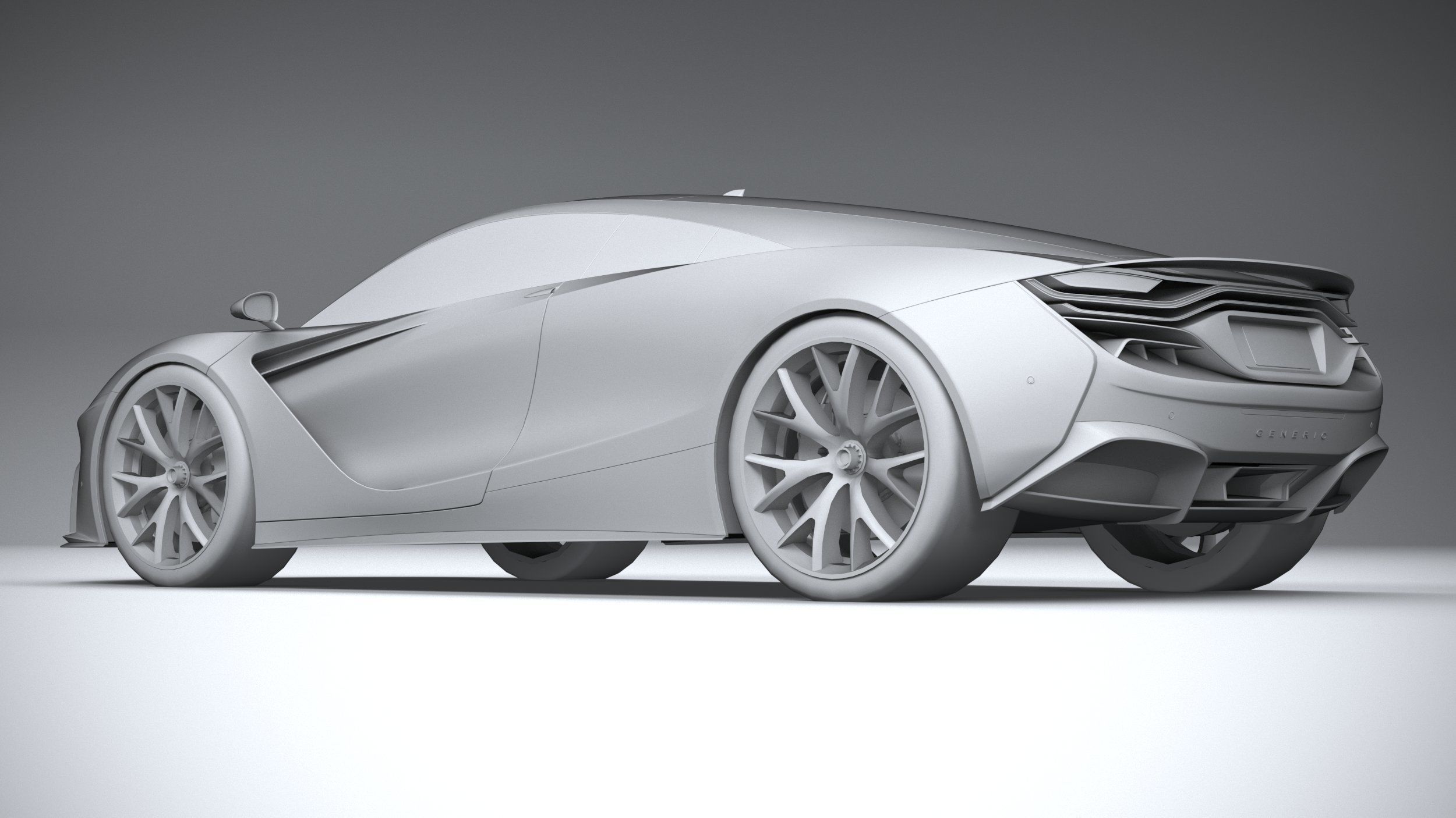 Generic Supercar v2 2020 LowPoly 3D model_21